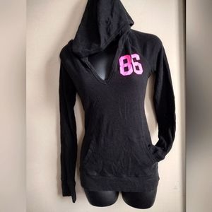 LOVE PINK Thermal V Neck hoodie w Pocket